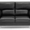 CLEVELAND 2-sits soffa läder Soleda/skai svart, ekben