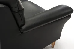 CLEVELAND 2-sits soffa läder Soleda/skai svart, ekben