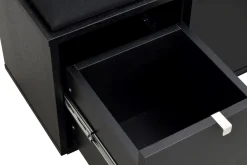 CONFETTI Bänk 3L svartbetsad ek/svart tyg