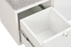 CONFETTI Bänk 3L vit/fårskinnslook