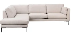 CORWIN hörnsoffa 2,5+2,5-sits öppet avslut Vä ljusbeige tyg Rita #1 (k2)