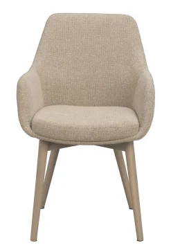 DENLEY Karmstol ljusbeige tyg/vitpigmenterade ekben