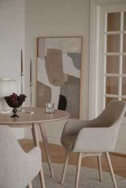 DENLEY Karmstol ljusbeige tyg/vitpigmenterade ekben