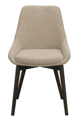 DENLEY Stol ljusbeige tyg/bruna ekben