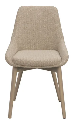 DENLEY Stol ljusbeige tyg/vitpigmenterade ekben