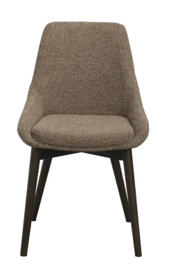DENLEY Stol mörkbeige tyg/bruna ekben
