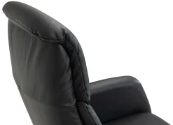 DENTON Reclinerfåtölj el LARGE läder Soleda/spalt 441 black, fot Polaris A6 krom
