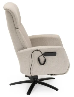 DENTON Reclinerfåtölj LiftUp LARGE tyg Bjorn 9950 beige, fot Sirius D6 svart