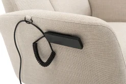 DENTON Reclinerfåtölj LiftUp LARGE tyg Bjorn 9950 beige, fot Sirius D6 svart