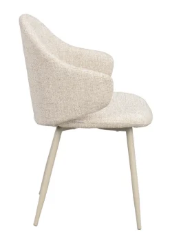 DRAKE Karmstol ljusbeige tyg/beige metallben