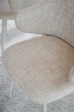 DRAKE Karmstol ljusbeige tyg/beige metallben