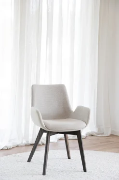 DRIMSDALE karmstol beige tyg/bruna ekben