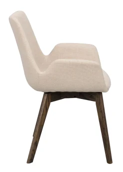 DRIMSDALE karmstol beige tyg/bruna ekben