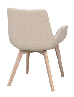 DRIMSDALE karmstol beige tyg/vitpigmenterade ekben