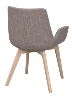 DRIMSDALE karmstol grått tyg/vitpigmenterade ekben