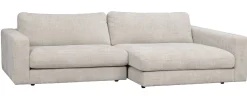 DUNCAN 3-sits soffa med schäslong H ljusgrått tyg (k3)