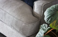 ESTELLE Casual 3,5-sits soffa traditionella ryggkuddar tyg Chester Ash-72/svarta ben