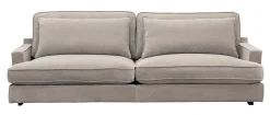 ESTELLE Casual 3,5-sits soffa traditionella ryggkuddar tyg More Rabbit 08 / svarta ben