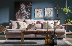 ESTELLE Chill 3,5-sits soffa kuvertryggkuddar tyg Meda dusty pink