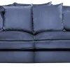 ESTELLE Chill 3-sits soffa kuvertryggkuddar tyg Meda Flint stone / svarta ben
