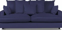ESTELLE Chill 2,5-sits soffa kuvertryggkuddar tyg Meda Flint stone /svarta ben