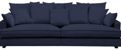 ESTELLE Chill 3,5-sits soffa kuvertryggkuddar tyg Meda Flint stone /svarta ben