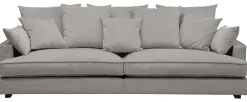 ESTELLE Chill 3,5-sits soffa kuvertryggkuddar tyg Meda Silver /svarta