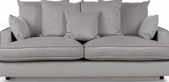 ESTELLE Chill 2,5-sits soffa kuvertryggkuddar tyg Meda silver 72 / svarta ben