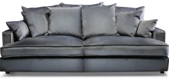 ESTELLE Chill 3,5-sits soffa tyg Meda Iron kuvertryggkuddar svarta ben