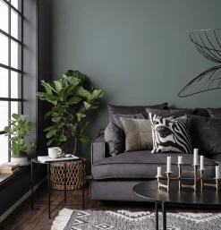 ESTELLE Chill 3,5-sits soffa tyg Meda Iron kuvertryggkuddar svarta ben