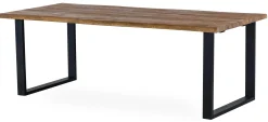 EXXET matbord 210 cm oljad ek, svart U-ben
