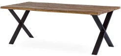 EXXET matbord 210 cm oljad ek, svart X-ben