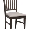 FILIPPA Stol mörkbrun ek/beige tyg