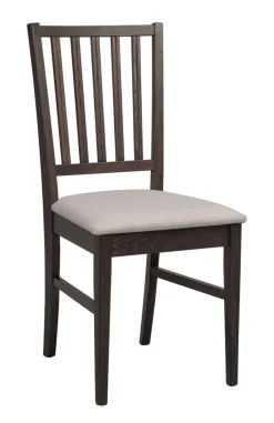 FILIPPA Stol mörkbrun ek/beige tyg