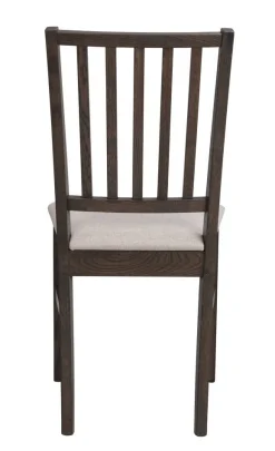FILIPPA Stol mörkbrun ek/beige tyg