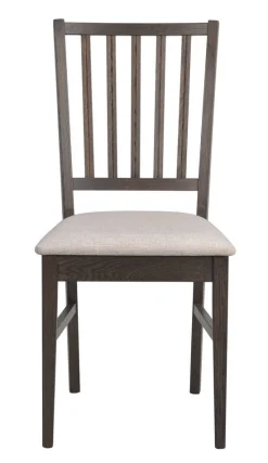 FILIPPA Stol mörkbrun ek/beige tyg