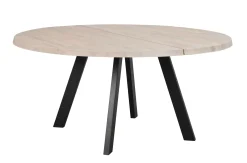 Fred matbord runt 160 vitpigmenterad ek/svart