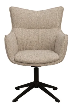 FRESNO Karmstol beige tyg/brun metallfot gung