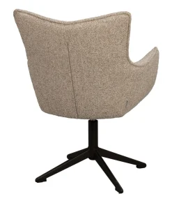 FRESNO Karmstol beige tyg/brun metallfot gung