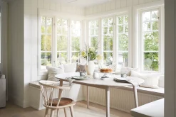 FULTON sittdyna rund brun läder-textil