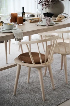 FULTON sittdyna rund brun läder-textil