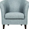 GEORGE Fast fåtölj tyg Rocco 281 grey ben i wenge