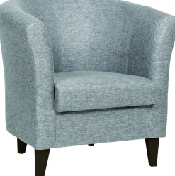 GEORGE Fast fåtölj tyg Rocco 281 grey ben i wenge