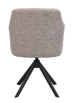 GLADSTONE karmstol mörkbeige tyg/svart metall snurr-tilt