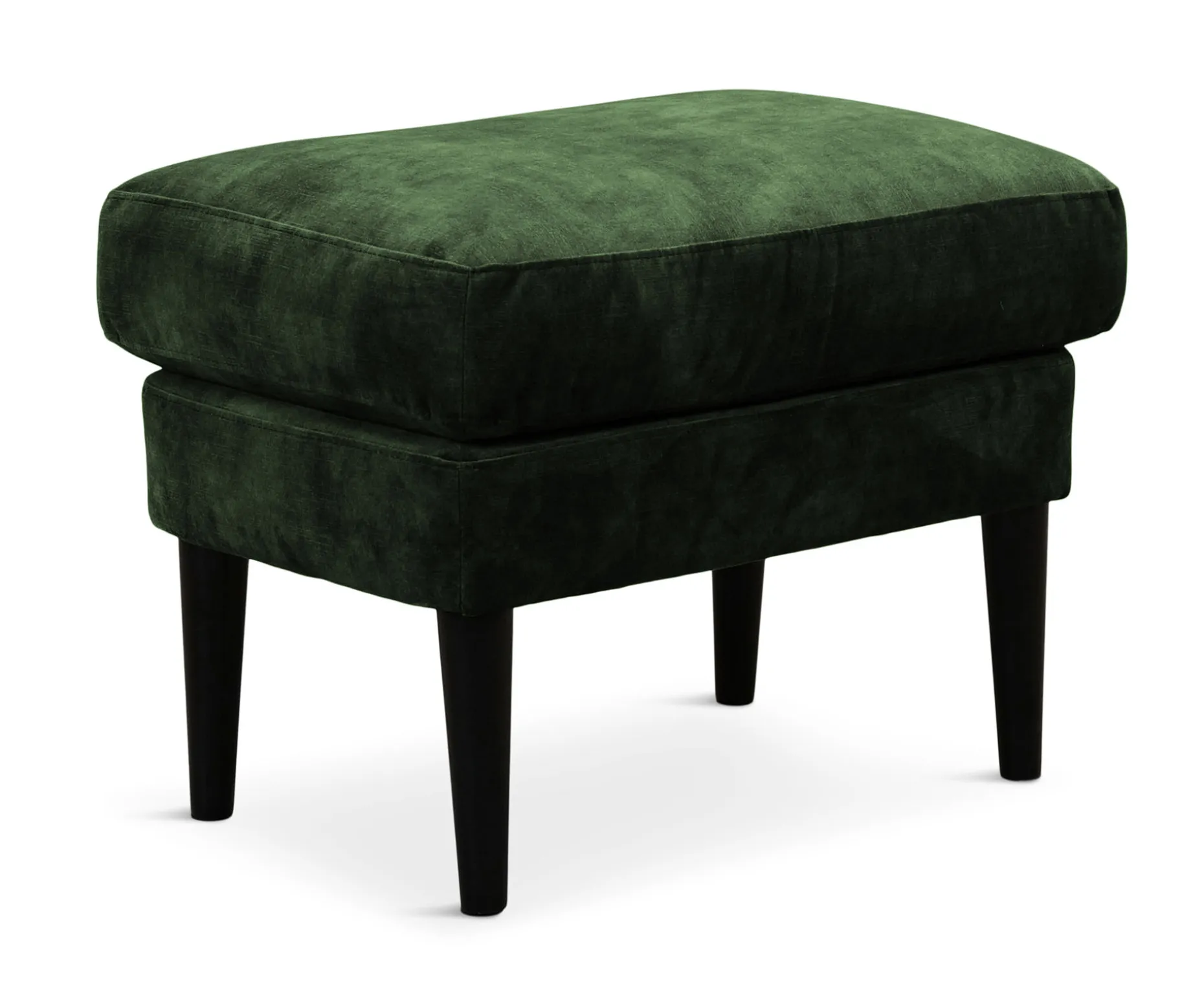 GLENDALE Fotpall tyg Adore Hunter Green 156, svarta ben