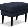 GLENDALE Fotpall tyg Centauri Deep blue 86, svarta ben