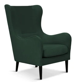 GLENDALE Fåtölj tyg Centauri Green 78, svarta ben