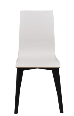 GRACY Stol vit laminat/svartbetsad ek