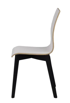 GRACY Stol vit laminat/svartbetsad ek