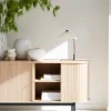 HADDINGTON sideboard 142 vitpigment ek/svart met